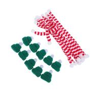 FUNNETOYU 10 Juegos Mini Christmas Knit Hats and Scarves DIY Wine Bottle Covers Snowman Doll Holiday Craft Decorations