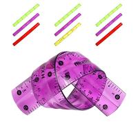 FUNNETOYU 10 Unidades Reglas Flexibles de PVC Transparente y Colorido Escala Doble de Alta Visibilidad Flexible y Portátil para Oficina Escuela y Dibujo Artístico Casa