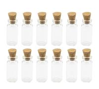 FUNNETOYU 100 Unidades Mini Botella de Vidrio Transparente Tapón de Corcho para Deseos DIY y Decoración, Vial Colgante Multifuncional para Joyería Artesanal