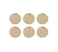 FUNNETOYU 100piezas Colgantes de Rodajas de Madera con Agujero Único para Manualidades Joyería DIY Charm Pendant Bases Redondas Naturales Resistentes para Mujer