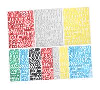 FUNNETOYU 12 Hojas Pegatinas Adhesivas de Vinilo Letras y Números Impermeables para Manualidades Decoración de Puertas Ventanas y Ordenadores Resistentes y Duraderas Variadas Colores