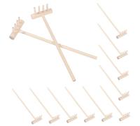 FUNNETOYU 12 Piezas Mini Rastrillos de Bambú para Jardín Zen Herramientas Compactas y Duraderas para Mesa de Arena Accesorios para Meditación y Decoración de Escritorio