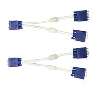 FUNNETOYU 2 Piezas Adaptador Vga Splitter Cable con Conector Macho Doble Hembra para Duplicar Señal de Vídeo Monitores Revestimiento Abs Flexible y Cobre para Transmisión Estable Fácil