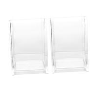 FUNNETOYU 2 piezas Caja de Almacenamiento de Acrílico Transparente para Escritorio de Portalápices Multifuncionales para Oficina y para Organizar Lápices Tarjetas y Fotografías