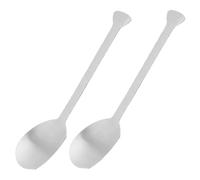 FUNNETOYU 2 piezas Cucharas para Postres y Café de Inoxidable Cucharas de Mesa con Mango para Café Jugos y Helados Hogar y Cafeterías