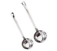 FUNNETOYU 2 piezas Cucharón Separador de Aceite de Acero Inoxidable con Mango y Diseño Desmontable para Filtrar Grasa y Escurrir Sopas Resistente al Calor y Fácil de Limpiar para Cocina