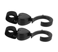 FUNNETOYU 2 Piezas Ganchos para Cochecito de Niña Forma de Corazón Accesorios Giratorios Antideslizantes para Colgar Bolsas Clips Versátiles para Manillar de Carrito Infantil