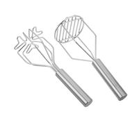 FUNNETOYU 2 piezas Machacador de Patatas Inoxidable Prensa Manual para Puré de Verduras y Frutas Utensilio Resistente y Fácil de Limpiar para Cocina