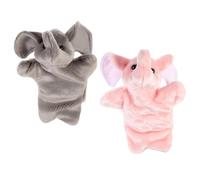 FUNNETOYU 2 Piezas Marionetas de Mano Elefantes Juguetes Educativos Interactivos para Bebés Peluche Suave para Imaginativos y Actividades de Comunicación Familiar