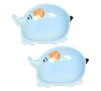 FUNNETOYU 2 Piezas Portapapeles Elefante Cerámico Kawaii para Escritorio Bandeja Organizador Multifuncional para Clips Chinchetas Marcadores y Accesorios de Oficina