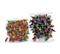 FUNNETOYU 2 Rollos Guirnalda de Luces Simulación para Decoración Navideña Luces Miniatura para Casa de Muñecas Cuerda Resistente para Interiores y Festividades Variadas