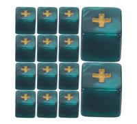 FUNNETOYU 20 Dados Didácticos Signos Matemáticos Color Verde Perla Tamaño Compacto Material Escolar para Enseñanza y Juegos Educativos de Cálculo Accesorios para Aula y Aprendizaje