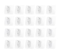 FUNNETOYU 20 Ganchos Adhesivos Transparentes Redondos, Autoadhesivos sin Taladro, Multiusos para Baño y Cocina, Organizadores de Pared Compactos para Colgar Toallas y Utensilios, 20 Piezas