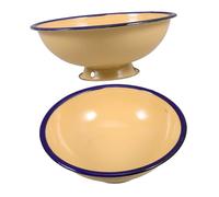 FUNNETOYU 2piezas Cuenco Esmaltado Vintage Decorativa Para Sopa Capacidad Grande Vajilla De Esmalte Retro