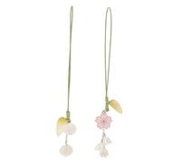 FUNNETOYU 2piezas Llavero De Decorativo Colgante Para Teléfono y Llavero Cordón Corto Para Llaves De Flores Para Mujer