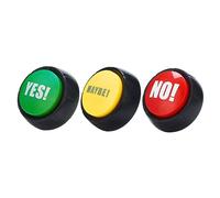 FUNNETOYU 3 Piezas Botones de Sonido para Fiesta de Broma No Yes Maybe Juguetes Divertidos Electrónicos para Eventos y Competencias