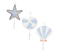 FUNNETOYU 3 piezas Ganchos de Pared de Hierro de Ganchos Decorativos de Mar Concha Mejillón para Colgar Ropa y Toallas Baños y Accesorio de Decoración Robusto y Elegante