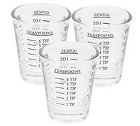 FUNNETOYU 3 piezas Vasos Medidores de Vidrio con Tazas para Café Leche y Agua Resistentes Cambios de Temperatura Diseño sin Uso Doméstico y Profesional