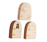 FUNNETOYU 30 Piezas Decoración Miniatura de Madera para Casa de Muñecas DIY Accesorios para Muebles y Puertas Decoración Creativa para Hadas y Duendes Resistente y Detallada