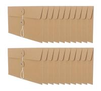 FUNNETOYU 30 Unidades Carpeta de Archivo de Papel Kraft con Cierre de Cordón y Botón, Protección Excelente para Documentos, Tamaño Compacto Adecuado para Escuela y Oficina