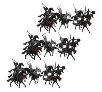 FUNNETOYU 32 Piezas Figuras de Soldados Medievales de Plástico Miniaturas de Caballeros Caballo Juguetes Militares Resistentes para Juego Educativo y Decorativo de Ejército Medieval