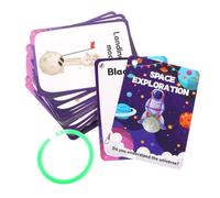 FUNNETOYU 34piezas Tarjetas De Aprendizaje del Espacio Exterior para Niño Niña Cartas Interactivas De Planetas para Educación Temprana Juguetes De Iluminación Cognitiva