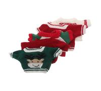 FUNNETOYU 5 Piezas Conjunto de Prendas para Muñecos Oso de Ropa de Navidad con Diseños Festivos Árbol Rojo Santa Rojo Verde Hombre de Jengibre Árbol Blanco Suaves y Fáciles de Cambiar para