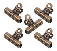 FUNNETOYU 5 Piezas Unidades Clips Bulldog Retro de Hierro para Fotos y Papeles Pinzas Organizadoras Resistentes para Documentos Dibujos y Notas Oficina y Hogar