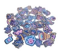 FUNNETOYU 50 Pegatinas de Neón para Ordenador Portátil y Maleta, Diseño Luces, Papel Resistente y Colores Azules, Ideales para Viajes y Surfboard