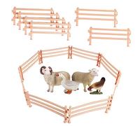 FUNNETOYU 50 Piezas Vallas de Juguete Accesorios de Corral para Granja Miniatura Paneles de para y Figuras de Caballos