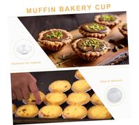 FUNNETOYU 500 piezas Molde Desechable para Tartaletas de Huevo Aluminio Moldes Redondos para Hornear Cupcakes y Pasteles y Fácil Desmoldar Utensilio para Cocina y Repostería