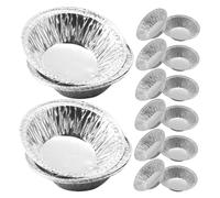 FUNNETOYU 500 Piezas Unidades Moldes de Aluminio Desechables para Tartaletas Pequeñas Mini Moldes para Quiches Tartas y Pasteles Aptos para Fiestas y Catering Bandejas Redondas