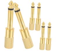 FUNNETOYU 6 Piezas Adaptador de Audio Jack Conversor de Enchufe Estéreo Mono para Micrófono Auriculares y Equipo Profesional de Sonido