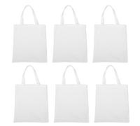 FUNNETOYU 6 Piezas Bolsa de Lona de Color Claro de 35x30cm para Pintar, Diseño Espacioso y Reutilizable, Adecuado para Proyectos Artísticos y Compras Diarias