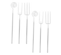 FUNNETOYU 6 Piezas Tenedor De Olla Caliente Tenedores De Queso Para Olla Caliente Herramienta De Inmersión Accesorios Para Fondue De Queso Cazo De Chocolate Derretido Acero Inoxidable Plata