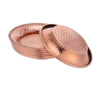 FUNNETOYU 7 Piezas Bol de Servir de Cuencos de Metal Martillado para Curry Arroz y Sopa Vajilla Asiática Decorativa para Cocina y Fiestas Casa