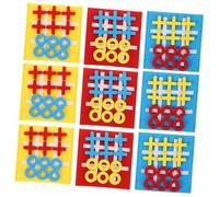 FUNNETOYU 9 Piezas Mesa Ticktacktoe de Fieltro para Tablero Portátil Juguete Educativo para Desarrollar Habilidades Cognitivas y Pensamiento Lógico para y Fiestas