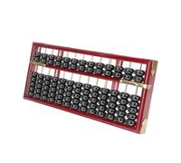 FUNNETOYU Ábaco de Madera Retro, 13 Columnas y 7 Cuentas, Marco Rojo, Juguete Educativo para Desarrollo Cerebral, Herramienta Práctica para Aprendizaje y Cálculo Escolar