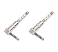 FUNNETOYU Adaptador de Conector Jack de 635 MM Macho de Ángulo Recto 90 Grados 5 Piezas Plateado para Pedal de Efecto de Guitarra Acoplador de Pedal de Guitarra Conector de
