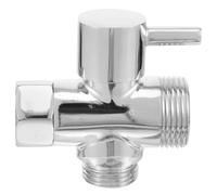 FUNNETOYU Adaptador en T para Filtro de Agua y Grifo, Válvula Desviadora 3 Vías en Cobre, Aplicable a Cabezal de Ducha y Ducha de Mano de Baño, Conexión Estándar 1/2 a 3/4, Color Plata