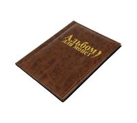 FUNNETOYU Álbum de Colección de Monedas 250 Bolsillos Transparentes en 10 Páginas, Cuero PU Marrón, Funda Práctica para Fotografía y Almacenamiento Seguro