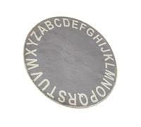 FUNNETOYU Alfombrilla De Suelo Para Ñiño Acolchada De Algodón Gris Diseño De Abecedario, Tapete Redondo Para Gatear y Juego Infantil, Antideslizante, Portátil Para Habitación y Actividad De Bebés
