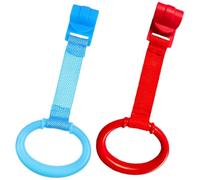 FUNNETOYU Anillos Colgantes para Cuna de Ñiño 2piezas, Anillo de Plástico y Tela Ligero para Aprender a Estar de Pie y Mejorar la Cognición de Colores
