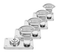 FUNNETOYU Antique Suitcase Lock Hasp, 4 Piezas Cierre de Cerradura de Maleta Pequeña de Hierro Plata, para Small Suitcase, Enhanced Security y Travel