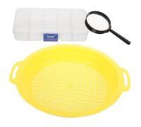 FUNNETOYU Bandeja De Cedazo para Oro y Colador De Arena Portátil para Niños, Tamaño Pequeño, Función De Filtrado Múltiple, Juego De Cribas para Buscar Oro y Jugar Playa, 1 Set