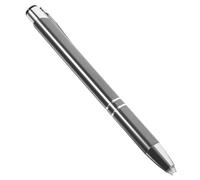 FUNNETOYU Bolígrafo Metálico Reutilizable con Luz LED Bolígrafo de Punta Redonda Ergonómico Diseño Profesional para Oficina y Escritura Recargable y Elegante Color Gris