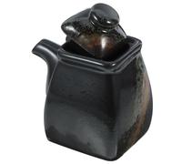 FUNNETOYU Botella de Salsa de Cerámica Japonesa de Dispensador de Vinagre y Aceite para Cocina y Restaurantes Jarra de Condimentos Multiusos con Diseño Pintado Mano