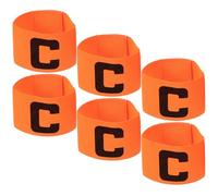 FUNNETOYU Brazaletes de Capitán para Fútbol de Nylon Naranja, 6 Piezas, Versátiles para Entrenamientos y Partidos, Diferenciación de Roles Equipo