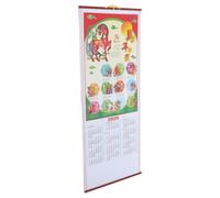 FUNNETOYU Calendario Colgante del Año 2026 Diseño de Pergamino y Ratán Falso, Fácil de Colgar, Páginas Mensuales Desprendibles para Decoración Feng Shui y Sala de Estar