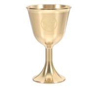 FUNNETOYU Cáliz de Latón Macizo Grande Pentagrama Copa Vintage para Altar Rituales Wiccanos y Ceremonias Espirituales Vaso Metálico para Vino y Licor Herramienta de Adivinación Cartas